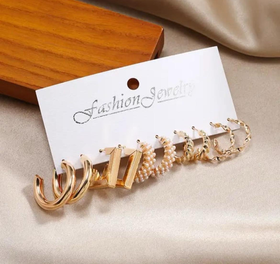 Chic Gold-Tone Hoop & Stud Earring Set