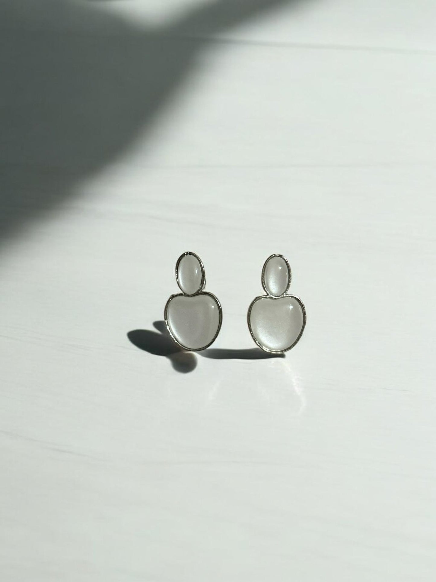 Frosted Duo Drop Earrings