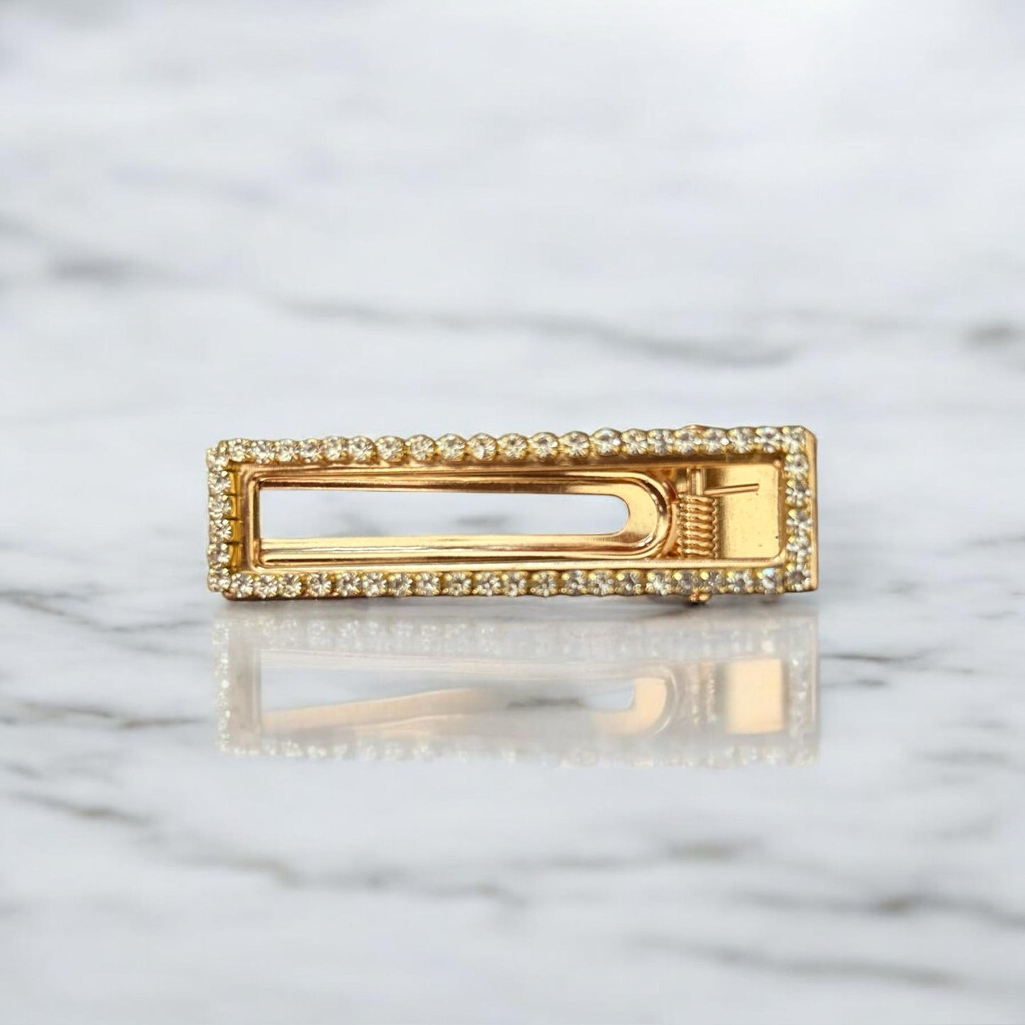 Golden Glam Rhinestone Hair Clip