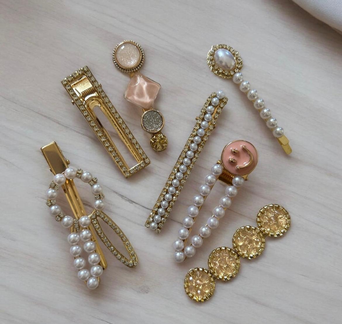 Luxe Pearl & Crystal Hair Clip Set
