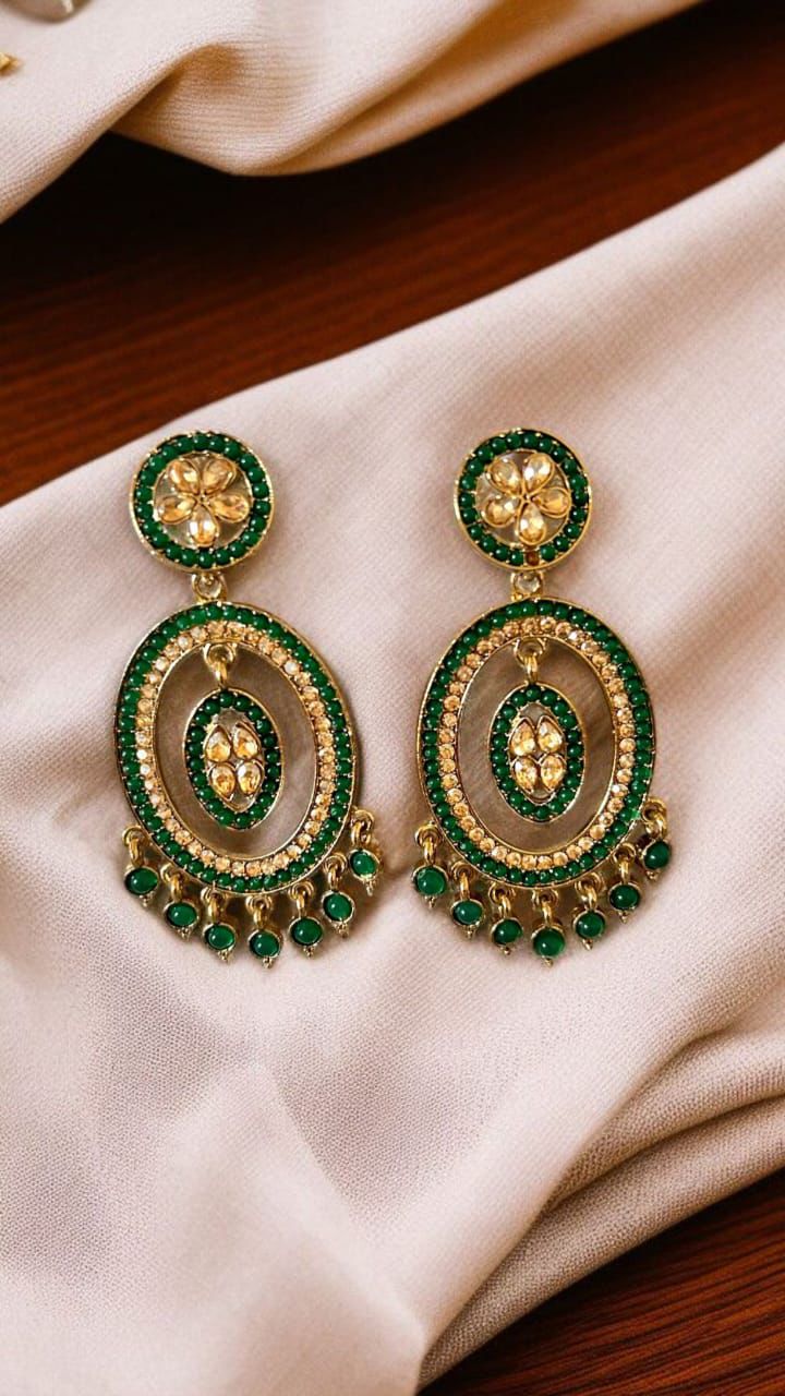 Emerald Radiance Hoop Drops