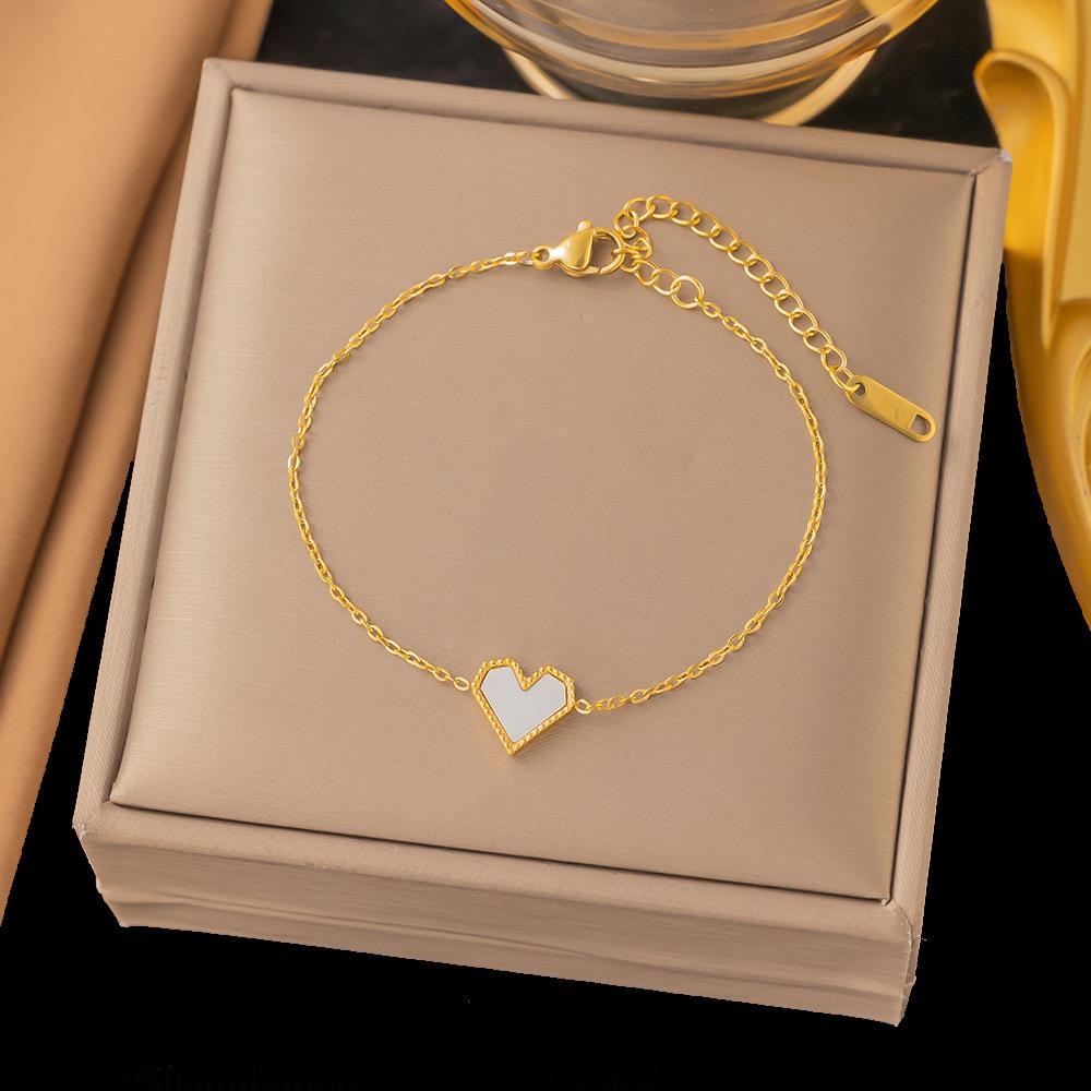Golden Heart Charm Bracelet