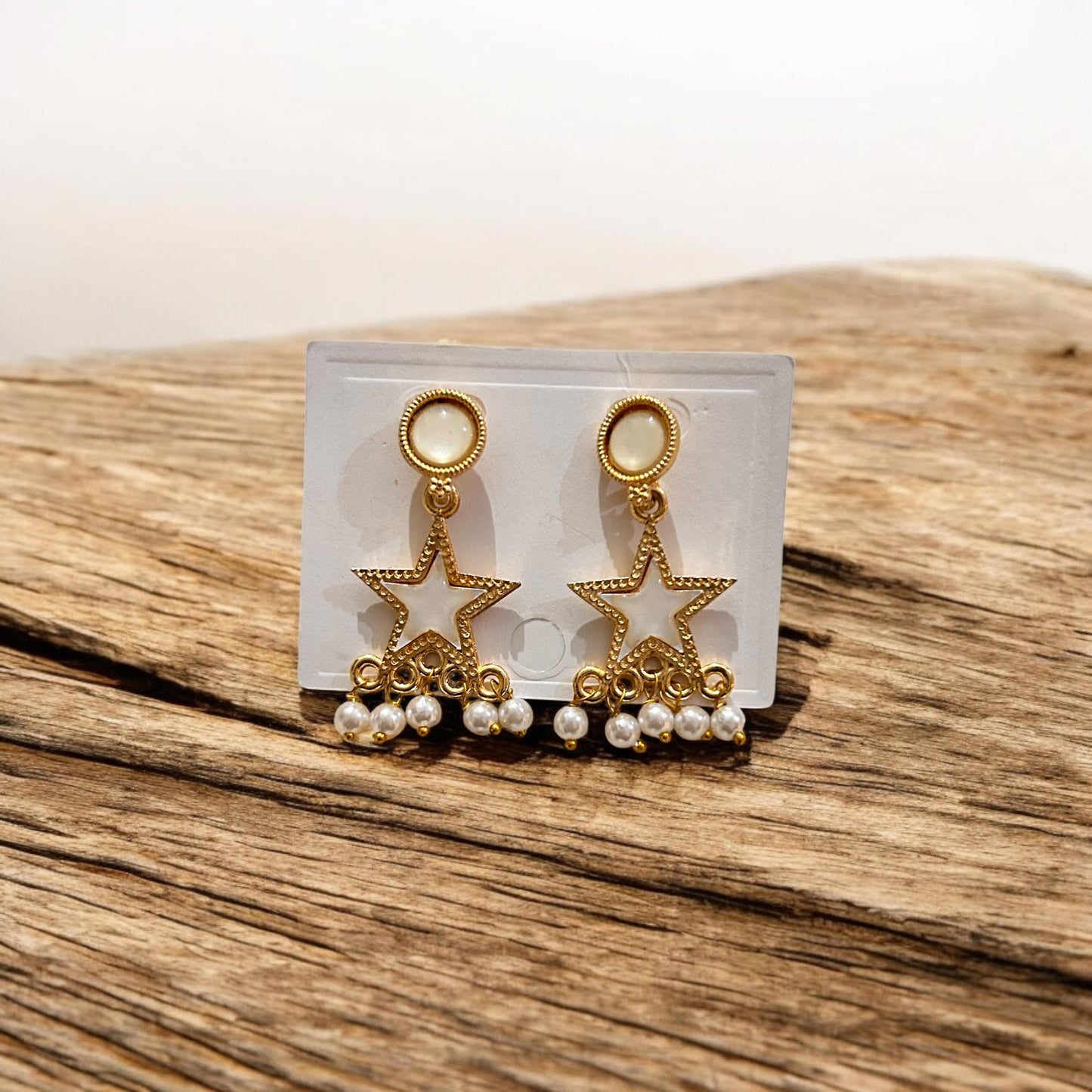 Starlit Pearl Drop Earrings