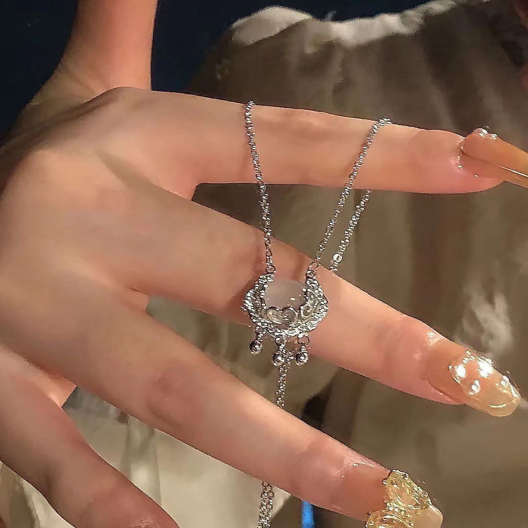 Crystal Moon Charm Necklace