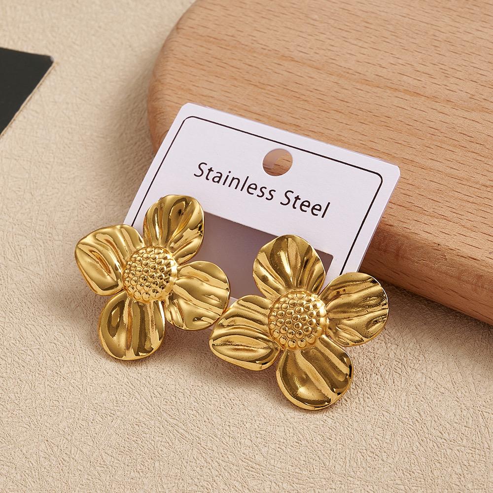 Golden Blossom Stud Earrings