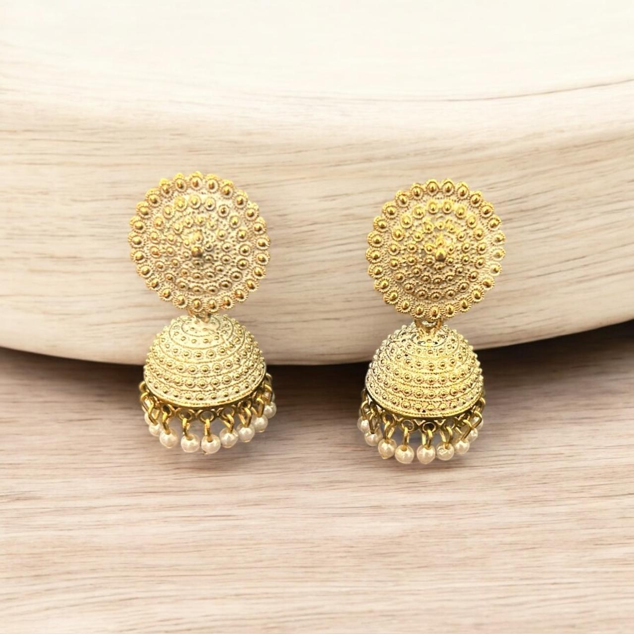 Royal Pearl Dome Jhumkas