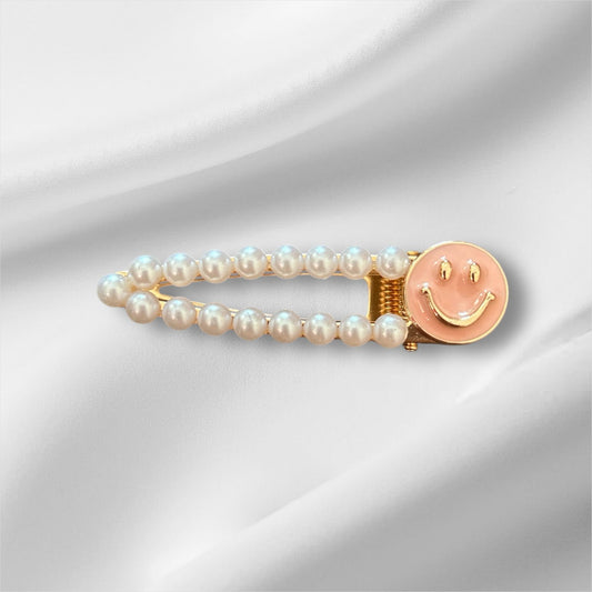 Smiley Pearl Hair Clip
