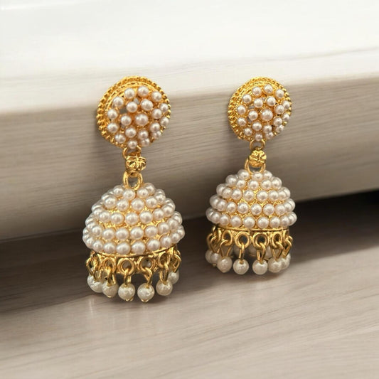 Classic Pearl Jhumka Earrings