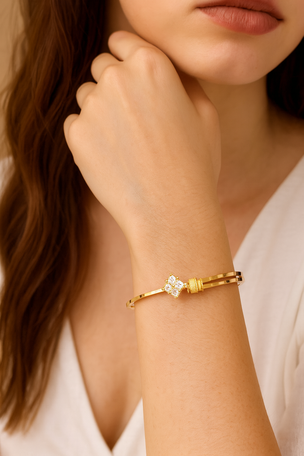Radiant Solitaire Gold Bracelet