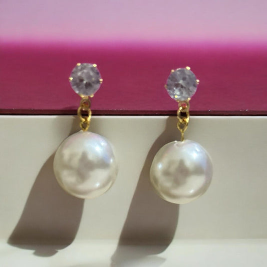 Crystal Pearl Dangle Earrings