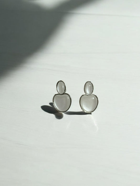 Frosted Duo Drop Earrings