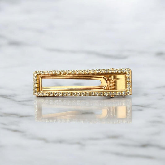 Golden Glam Rhinestone Hair Clip