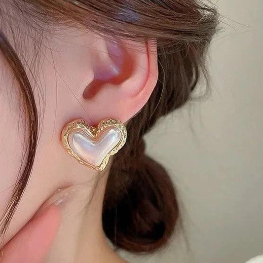 Heart shape Pearl Earring
