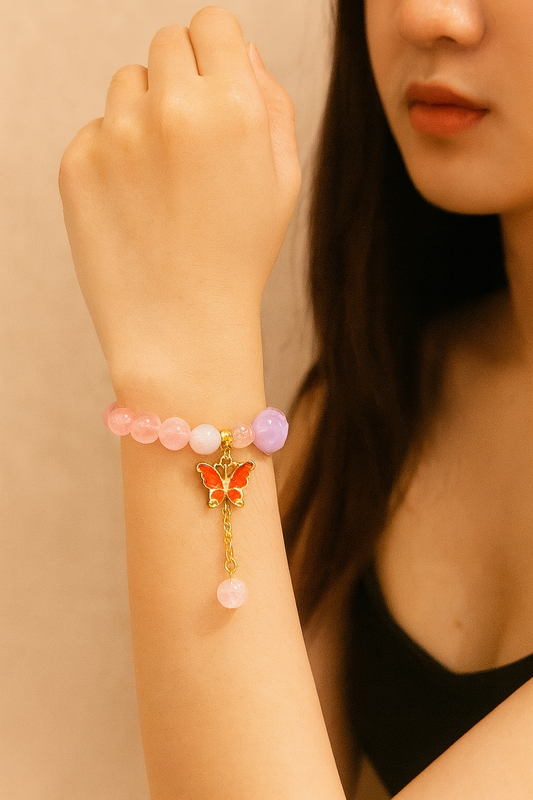 Blush Charm Butterfly Bracelet