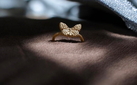 Butterfly Motif Gold Ring