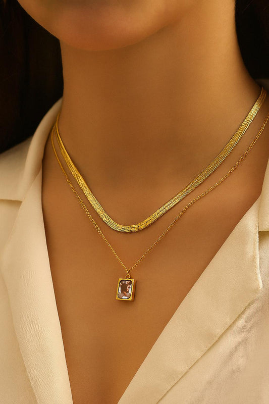 Golden Memory Frame Necklace