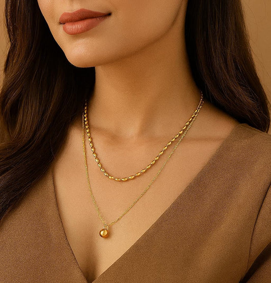 Golden Aura Drop Necklace