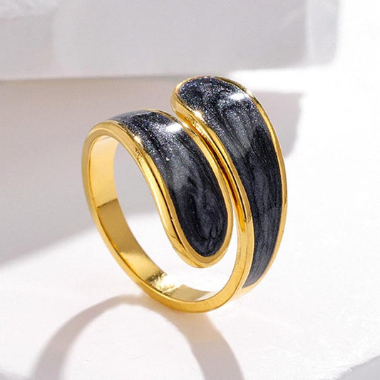 Midnight Swirl Open Ring