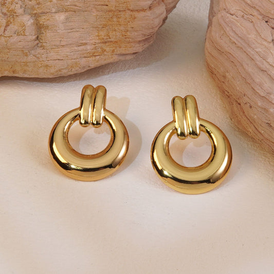 Golden Bolt Loop Earrings
