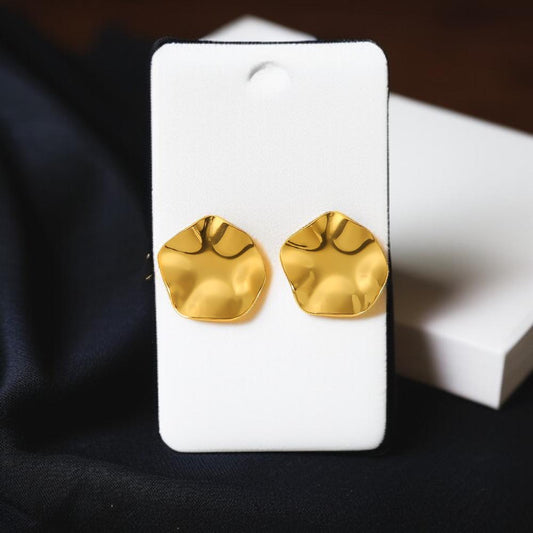 Golden Petal Fold Studs