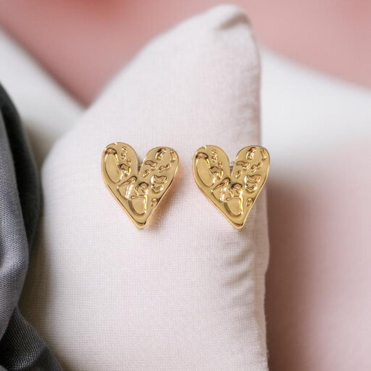Molten Love Heart Studs