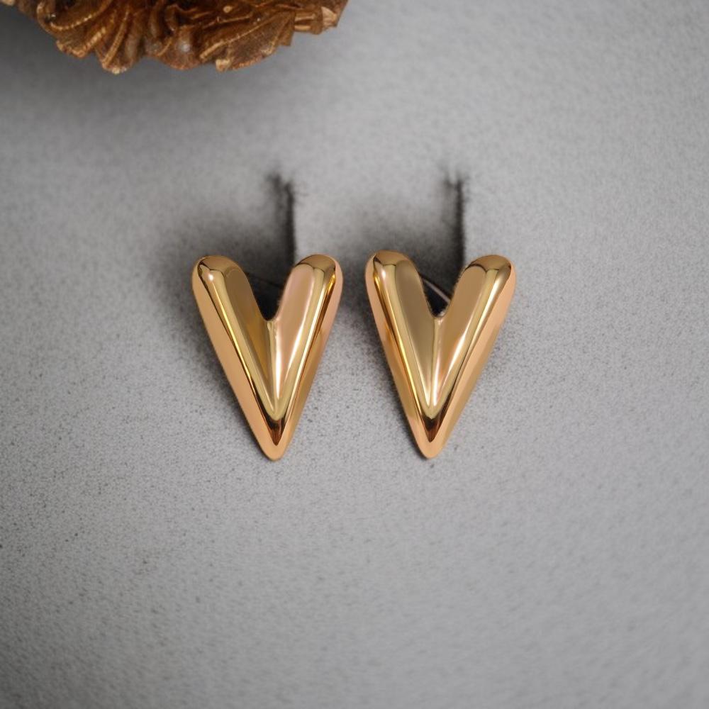 Golden Vibe Heart Studs