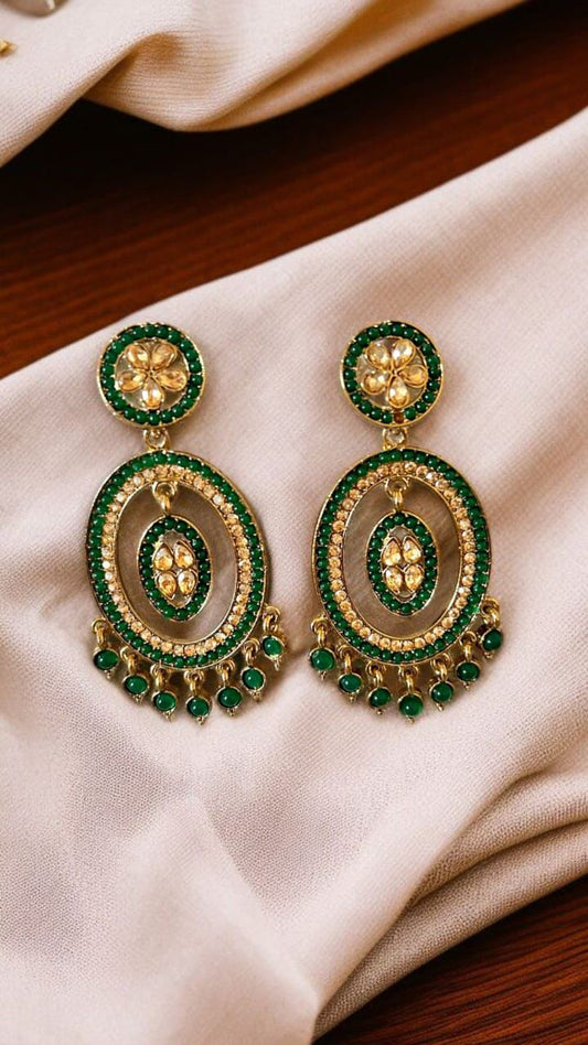 Emerald Radiance Hoop Drops