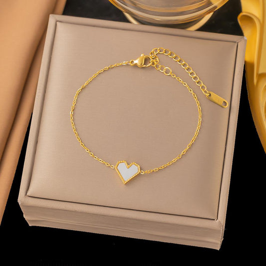 Golden Heart Charm Bracelet