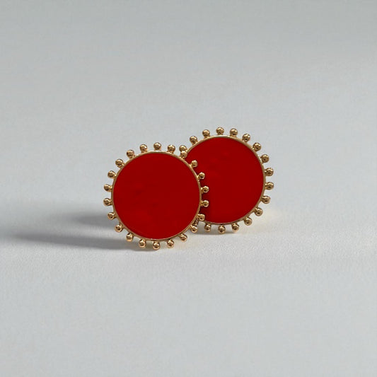 Scarlet Sunburst Studs