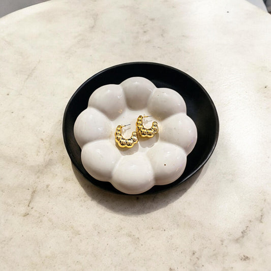 Golden Bead Luxe Hoops