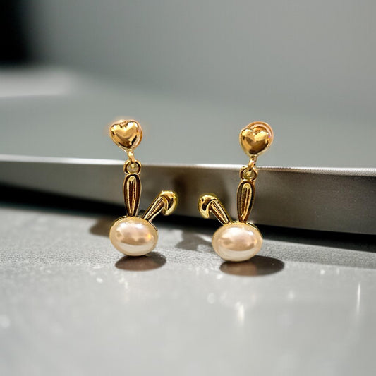 Bunny Pearl Love Earrings