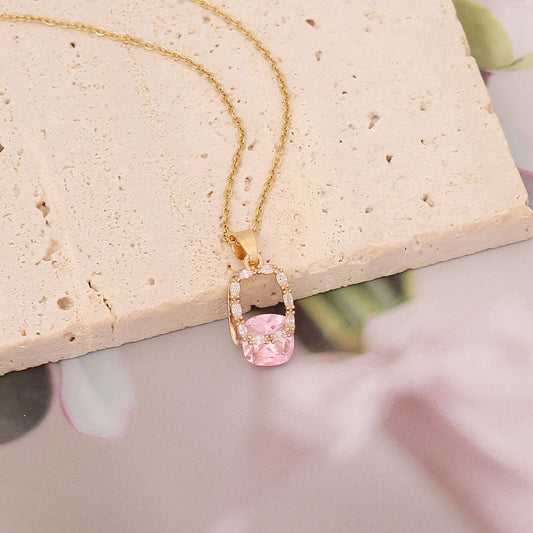 Pink Sparkle Pendant Necklace