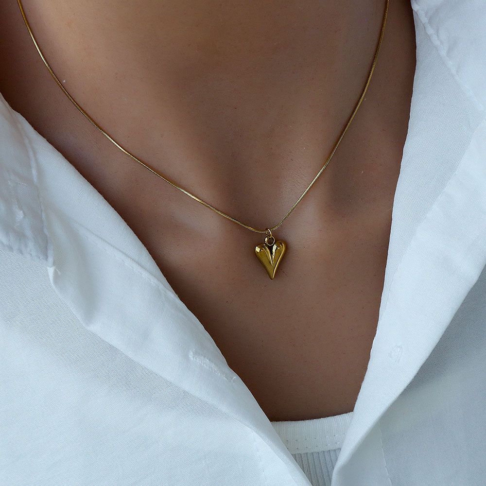 Golden Heart Pendant Necklace
