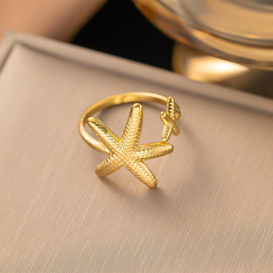Starfish Charm Ring