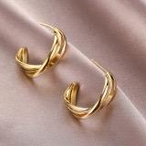 Golden Twist Hoop Earrings