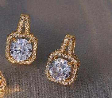 Radiant Solitaire Drop Earrings