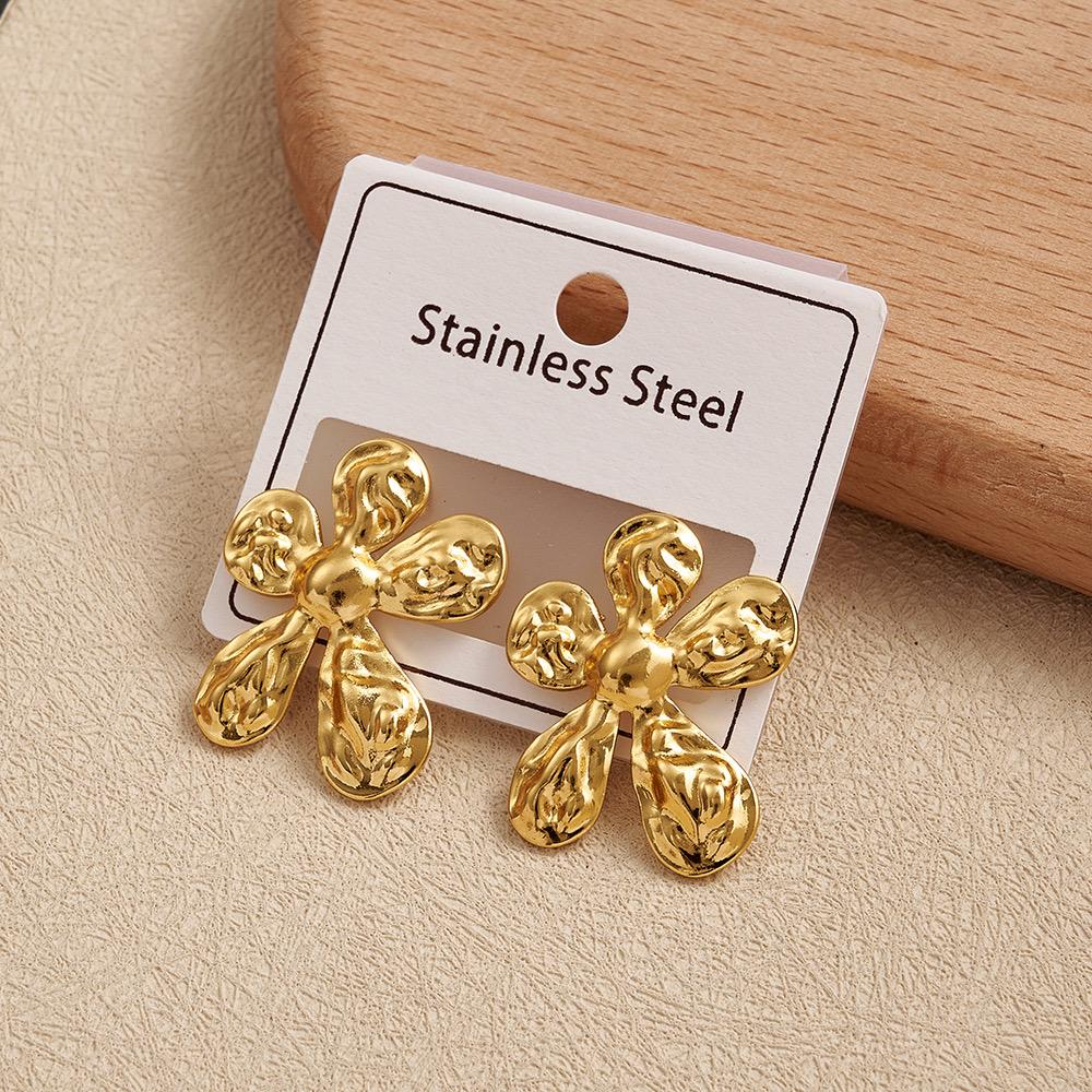 Golden Petal Charm Earrings