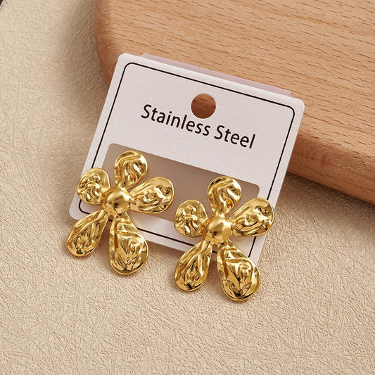 Golden Petal Charm Earrings