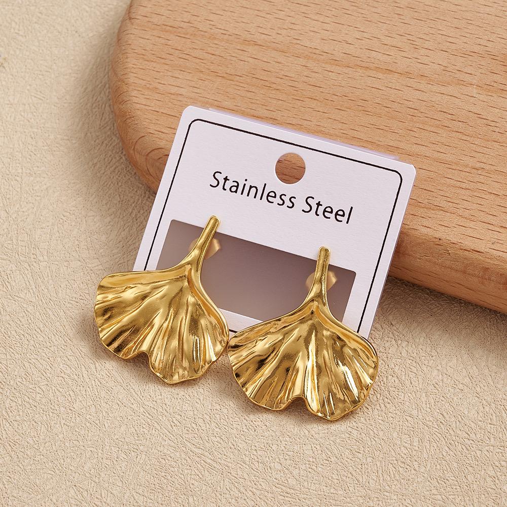Golden Leaf Drop Earrings