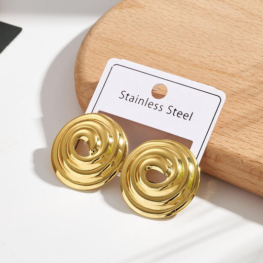 Golden Swirl Stud Earrings