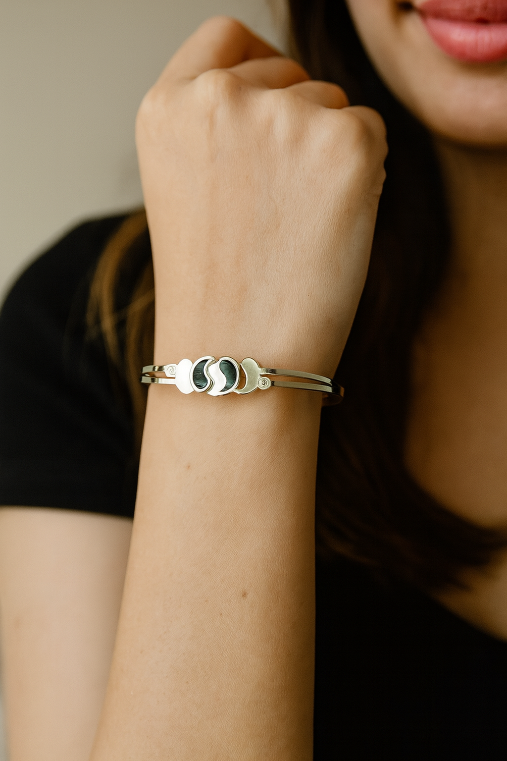 Lunar Phases Silver Bracelet