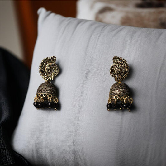 Mayura Noir Jhumkas