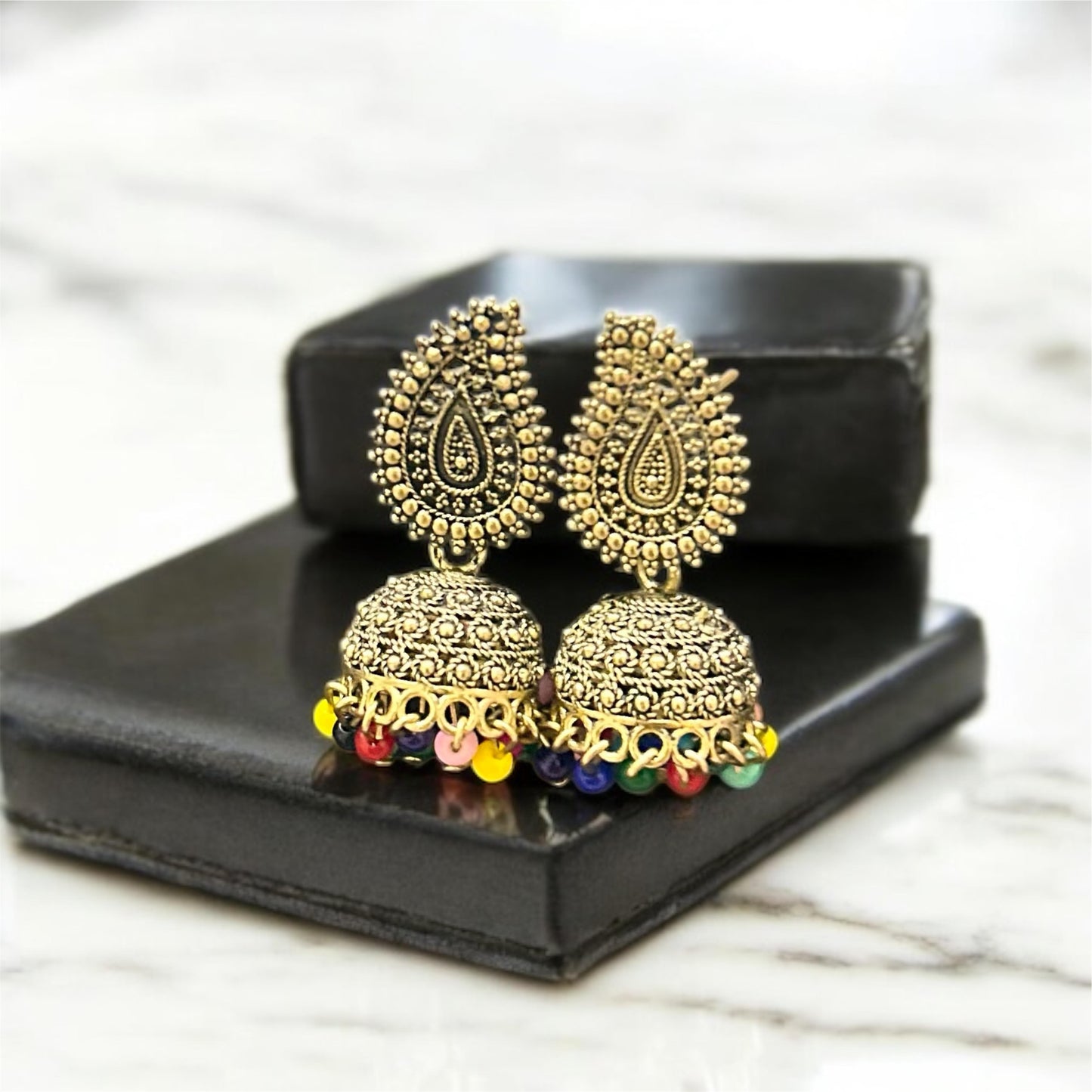 Heritage Multicolor Drop Jhumkas