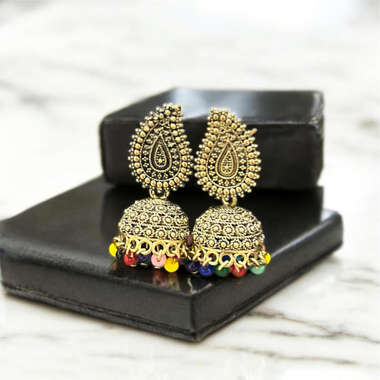 Heritage Multicolor Drop Jhumkas