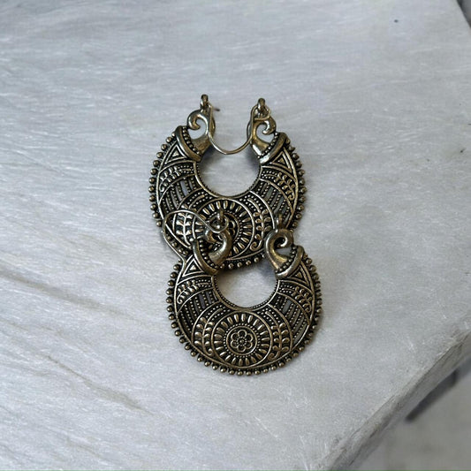 Tribal Glory Oxidised Hoops"